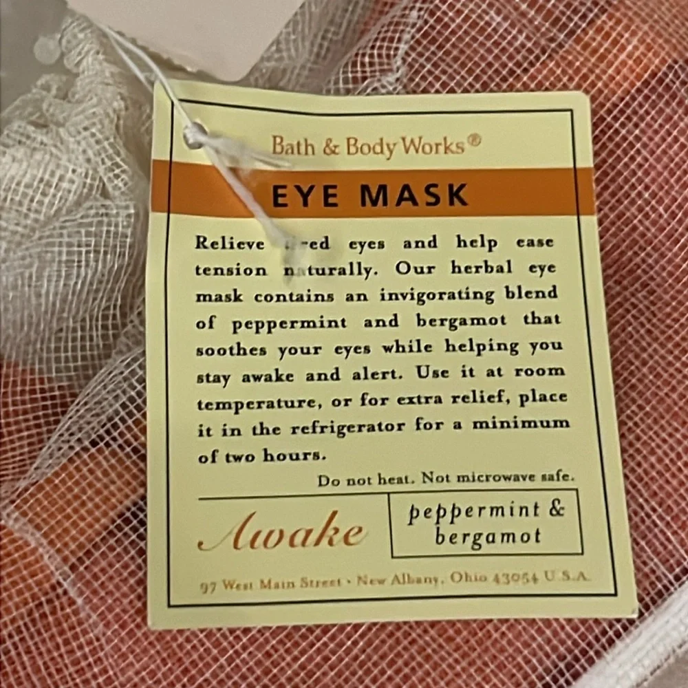 Bath & Body Works Herbal Eye Mask Peppermint Bergamot NWT